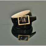 Claudio - BLACK POLISH - Gold/Brass Buckle belt