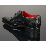 Dexter 'Homicide' - Black polished Diamond Punch Gibson