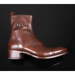 Lynott 'The Libertine' - Cognac Brown Falcon Grain Leather Tall Zip Boot