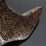 Sylvian J984 'Feline' - Leopard Print Velvet Vegan Zip Boot
