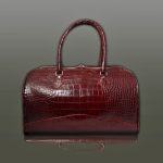 The 'Nightporter' Overnighter Bag - Burgundy Croc